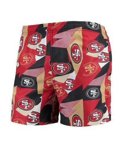 Men's Scarlet and Gold San Francisco 49ers Geo Print Swim Trunks $29.40 Swimsuits