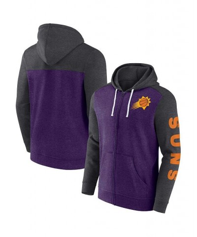 Men's Branded Heather Purple, Heather Charcoal Phoenix Suns Down and Distance Full-Zip Hoodie $39.95 Sweatshirt