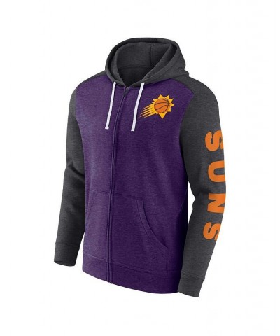 Men's Branded Heather Purple, Heather Charcoal Phoenix Suns Down and Distance Full-Zip Hoodie $39.95 Sweatshirt