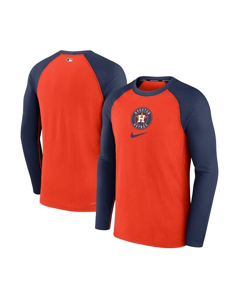 Men's Orange Houston Astros Authentic Collection Game Raglan Performance Long Sleeve T-shirt $34.44 T-Shirts