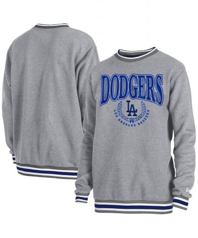 Men's Heather Gray Los Angeles Dodgers Throwback Classic Pullover Sweatshirt $36.00 Sweatshirt