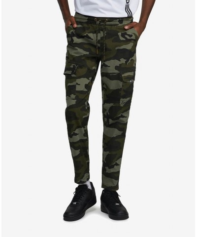 Men's Big and Tall Front Flip Cargo Joggers Green $31.20 Pants