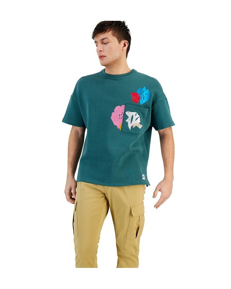 Men's Coupage Relaxed Fit Short-Sleeve Embroidered Pocket T-Shirt Green $37.74 T-Shirts