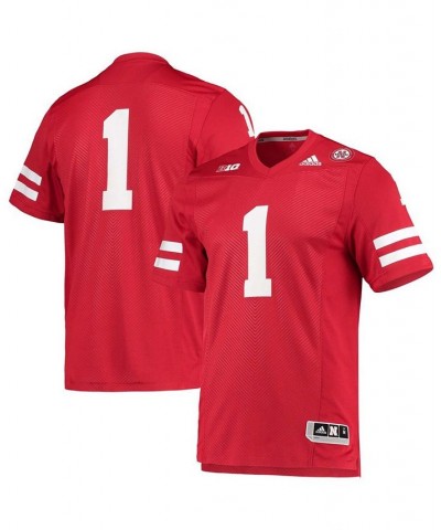 Men's Big and Tall 1 Scarlet Nebraska Huskers Team Premier Football Jersey $35.31 Jersey