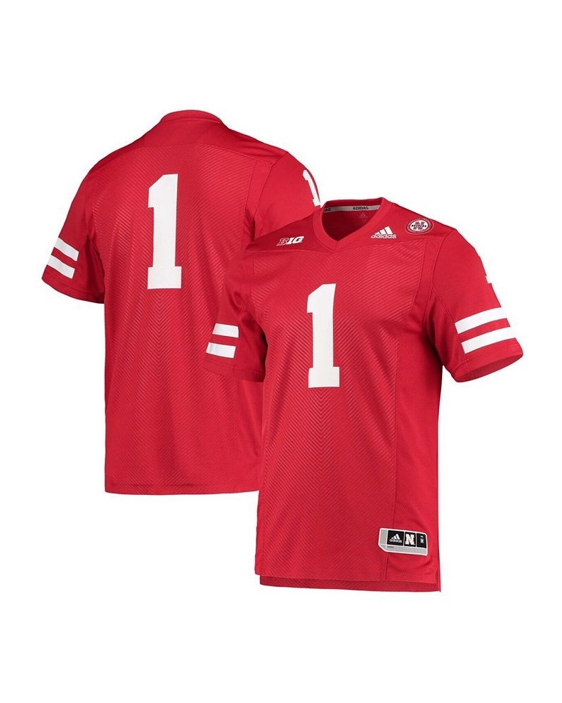 Men's Big and Tall 1 Scarlet Nebraska Huskers Team Premier Football Jersey $35.31 Jersey