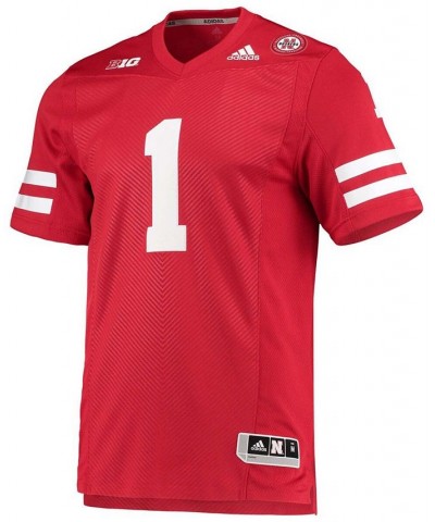 Men's Big and Tall 1 Scarlet Nebraska Huskers Team Premier Football Jersey $35.31 Jersey