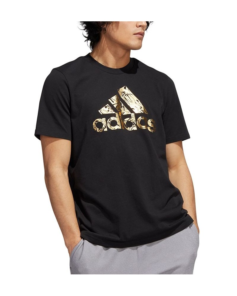 Men's Metallic Liquid Logo Graphic T-Shirt Black $18.00 T-Shirts