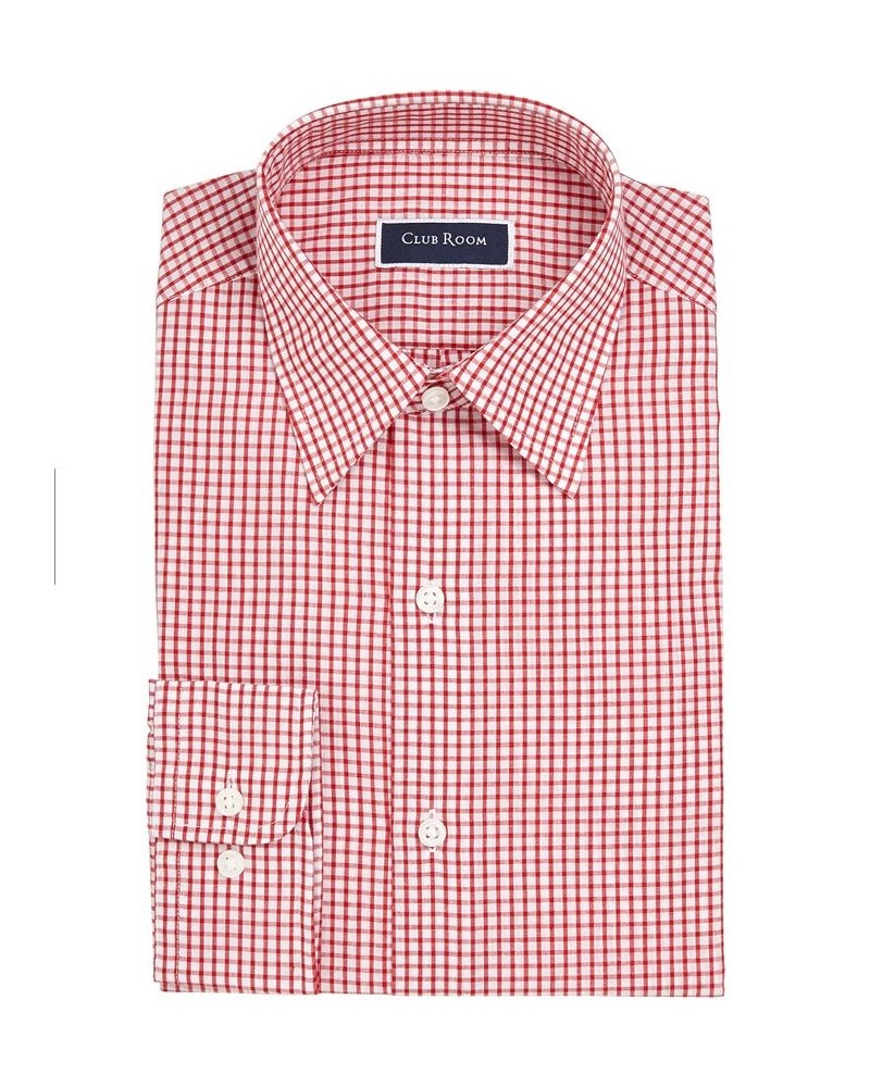 Men's Regular Fit Check Dress Shirt Red $12.74 Dress Shirts