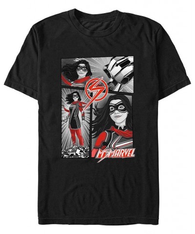 Men's Marvel Likeness Ms. Marvel Panel Short Sleeve T-shirt Black $16.80 T-Shirts