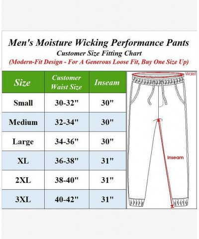 Men's Dry Fit Moisture Wicking Performance Active Pants Charcoal $18.36 Pants