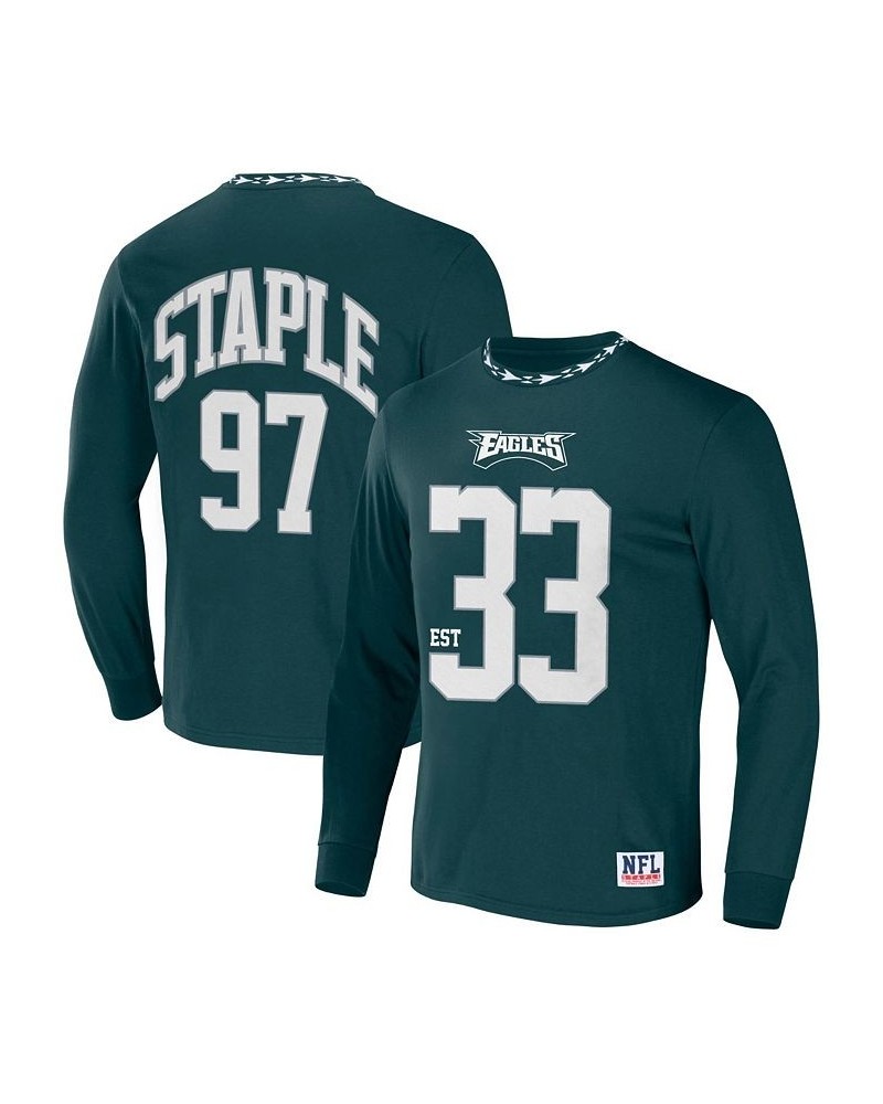 Men's NFL X Staple Green Philadelphia Eagles Core Long Sleeve Jersey Style T-shirt $25.37 T-Shirts