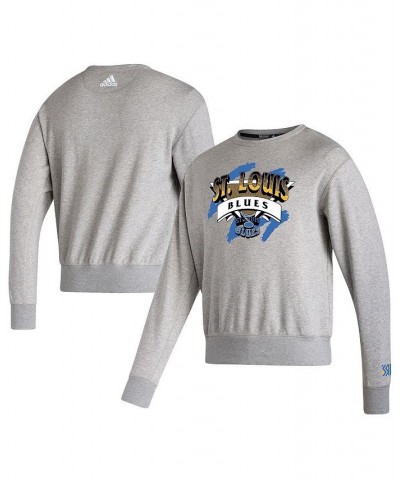 Men's Gray St. Louis Blues Reverse Retro 2.0 Vintage-Like Pullover Sweatshirt $40.00 Sweatshirt