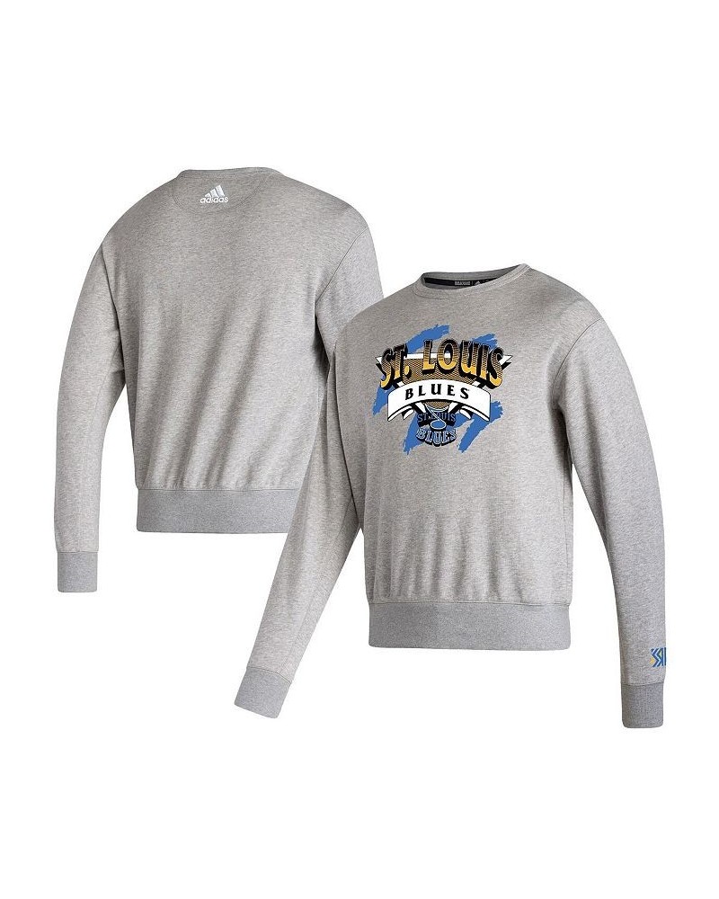 Men's Gray St. Louis Blues Reverse Retro 2.0 Vintage-Like Pullover Sweatshirt $40.00 Sweatshirt