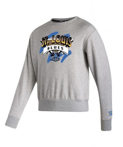 Men's Gray St. Louis Blues Reverse Retro 2.0 Vintage-Like Pullover Sweatshirt $40.00 Sweatshirt