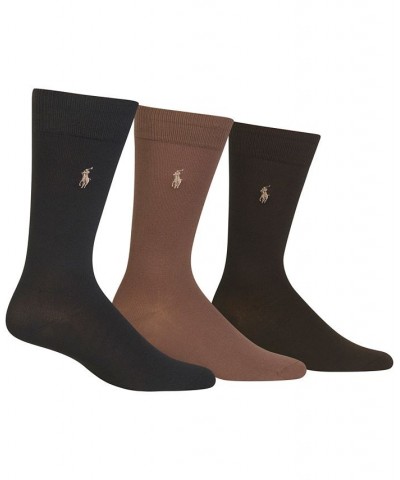 Men's 3 Pack Super-Soft Dress Socks Brown $20.40 Socks