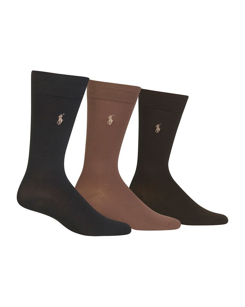 Men's 3 Pack Super-Soft Dress Socks Brown $20.40 Socks