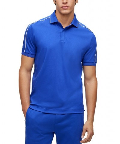 BOSS Men's Porsche Mercerized-Cotton Slim-Fit Polo Shirt Blue $73.32 Polo Shirts