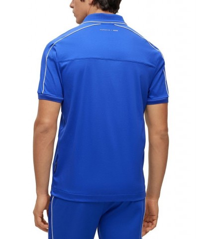 BOSS Men's Porsche Mercerized-Cotton Slim-Fit Polo Shirt Blue $73.32 Polo Shirts