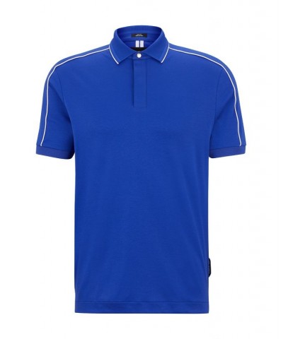 BOSS Men's Porsche Mercerized-Cotton Slim-Fit Polo Shirt Blue $73.32 Polo Shirts