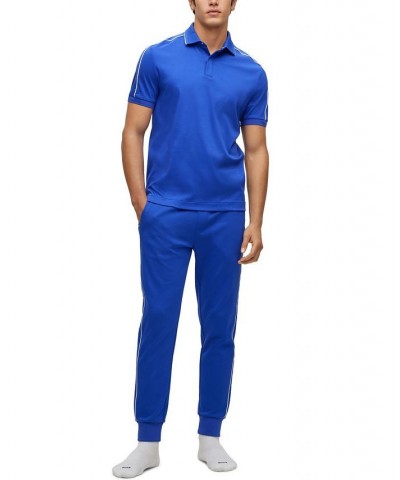 BOSS Men's Porsche Mercerized-Cotton Slim-Fit Polo Shirt Blue $73.32 Polo Shirts