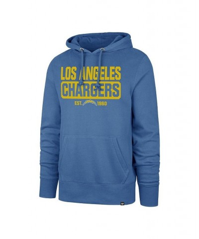 Men's Powder Blue Los Angeles Chargers Box Out Headline Pullover Hoodie $38.68 Sweatshirt