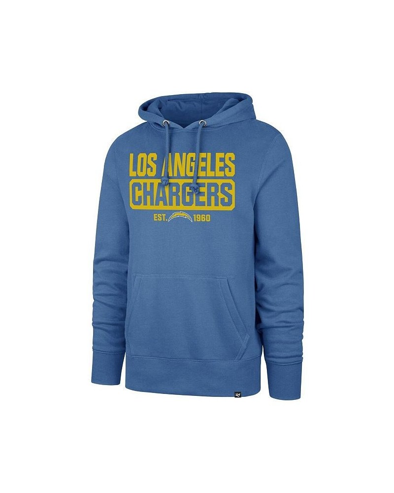 Men's Powder Blue Los Angeles Chargers Box Out Headline Pullover Hoodie $38.68 Sweatshirt