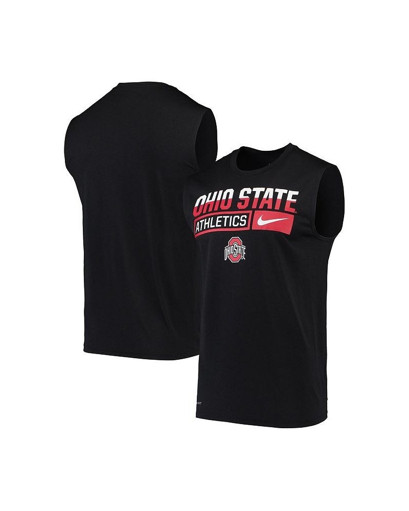 Men's Black Ohio State Buckeyes Wordmark Drop Legend Performance Tank Top $24.00 T-Shirts