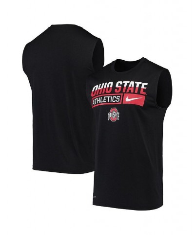 Men's Black Ohio State Buckeyes Wordmark Drop Legend Performance Tank Top $24.00 T-Shirts