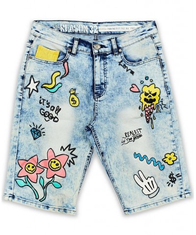 Men's Money Bear Cashin Out Jean Shorts Blue $27.54 Shorts