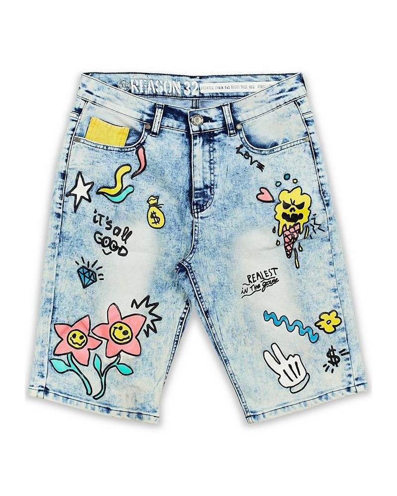 Men's Money Bear Cashin Out Jean Shorts Blue $27.54 Shorts