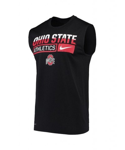 Men's Black Ohio State Buckeyes Wordmark Drop Legend Performance Tank Top $24.00 T-Shirts