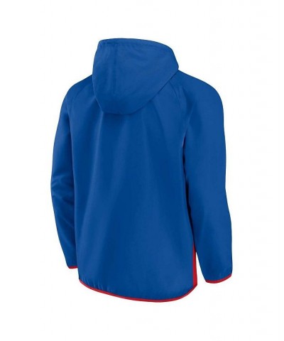 Men's Branded Royal, Red Philadelphia 76ers Team Leader Iconic Colorblock Anorak Raglan Quarter-Zip Hoodie $43.70 Sweatshirt