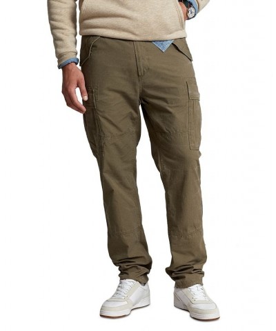 Men's Classic Tapered Fit Canvas Cargo Pants Green $75.84 Pants