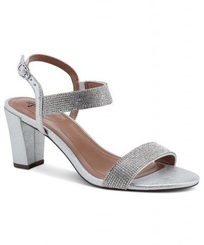 Bonitaa Embellished Ankle-Strap Slingback Dress Sandals Silver $41.34 Shoes