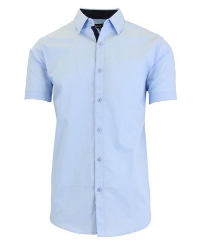 Men's Slim-Fit Short Sleeve Solid Dress Shirts PD06 $17.85 Shirts