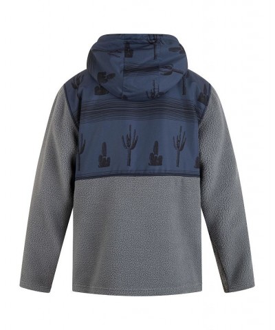 Men's Evergreen Burrrito Anorak Fleece Sweatshirt Gray $52.80 Sweatshirt