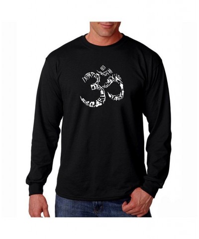 Men's Word Art Long Sleeve T-Shirt - Om Symbol Black $17.60 T-Shirts