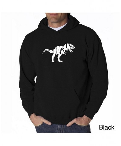 Men's Word Art Hooded Sweatshirt - Tyrannosaurus Rex Black $27.60 Sweatshirt