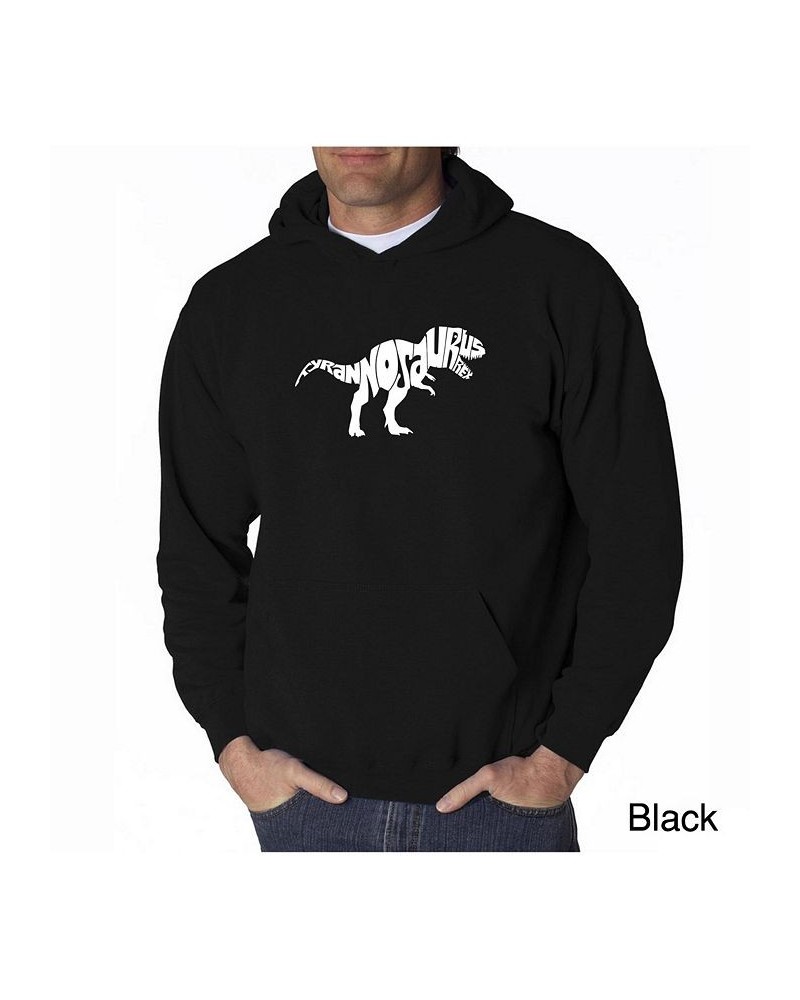 Men's Word Art Hooded Sweatshirt - Tyrannosaurus Rex Black $27.60 Sweatshirt