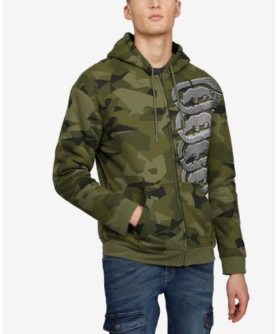 Men's Big and Tall Techno Stack Sherpa Hoodie Green $44.10 Sweatshirt