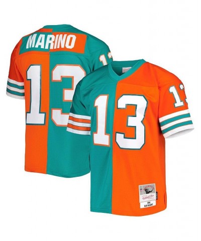 Men's Dan Marino Aqua and Orange Miami Dolphins 1984 Split Legacy Replica Jersey $66.60 Jersey