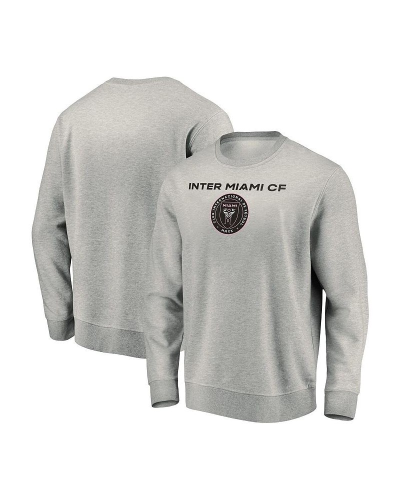 Men's Branded Heathered Gray Inter Miami CF Prep Squad Arch Pullover Sweatshirt $37.09 Sweatshirt