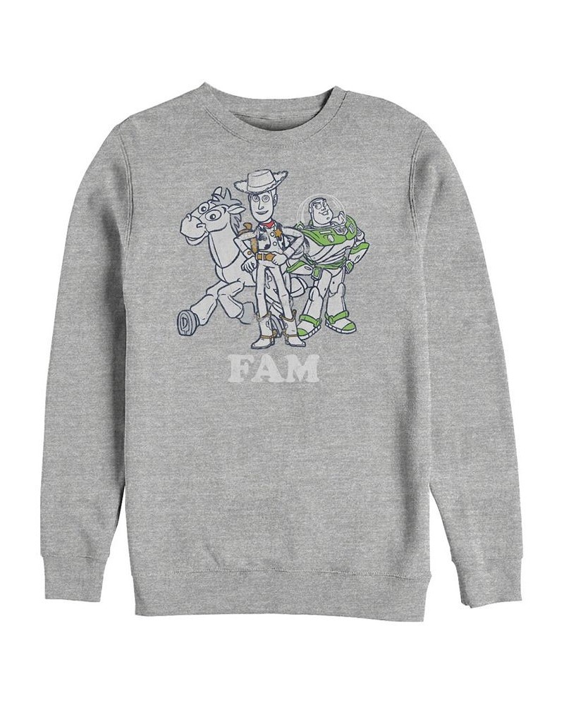 Disney Men's Toy Story Buzz and Woody Family, Crewneck Fleece Gray $27.50 Sweatshirt