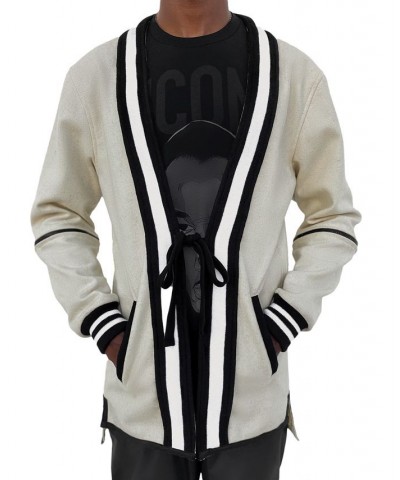 Men's Varsity Classic-Fit Sweater-Knit Kimono with Zip-Off Sleeves Tan/Beige $116.80 Sweaters