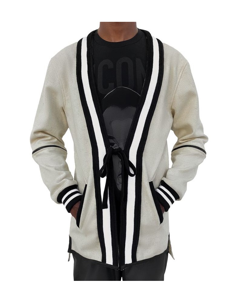 Men's Varsity Classic-Fit Sweater-Knit Kimono with Zip-Off Sleeves Tan/Beige $116.80 Sweaters