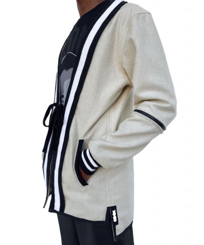 Men's Varsity Classic-Fit Sweater-Knit Kimono with Zip-Off Sleeves Tan/Beige $116.80 Sweaters