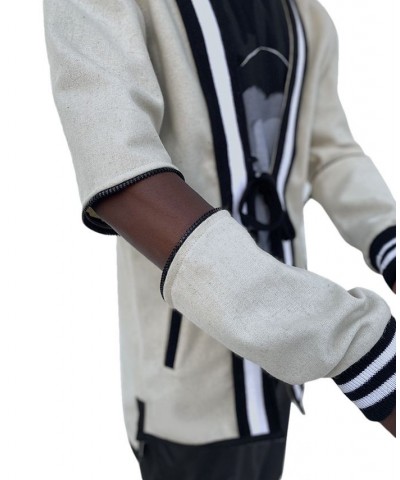 Men's Varsity Classic-Fit Sweater-Knit Kimono with Zip-Off Sleeves Tan/Beige $116.80 Sweaters