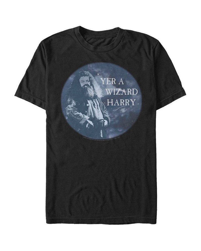 Men's Yer A Wizard Short Sleeve Crew T-shirt Black $17.15 T-Shirts