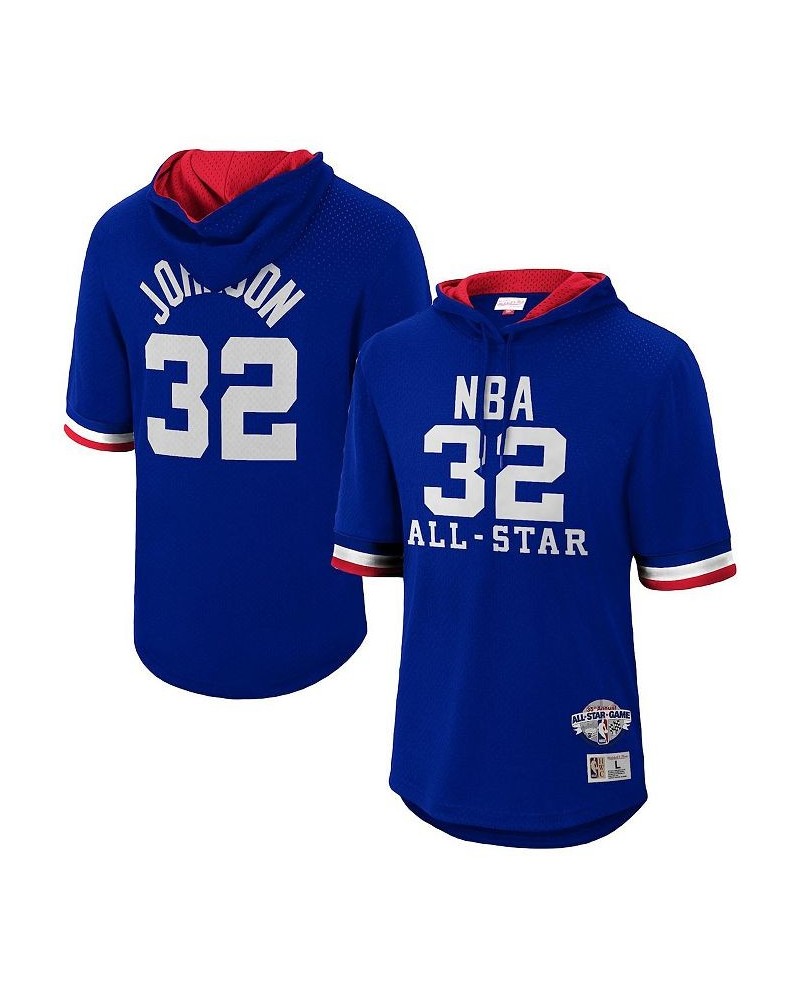 Men's Magic Johnson Royal Western Conference 1985 All-Star Game Name and Number Short Sleeve Hoodie $42.32 T-Shirts