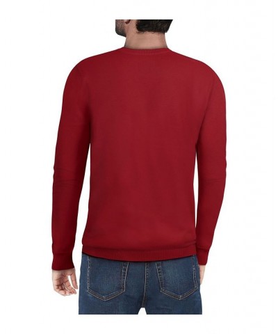 Men's Basic V-Neck Pullover Midweight Sweater Scarlet Red $21.15 Sweaters